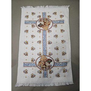 Vintage Mushrooms Hand Dish Kitchen Towel With Fringe Made In USA